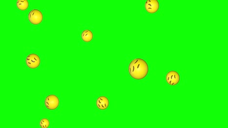 Pensive-3D-Emojis-Falling-Green-Screen